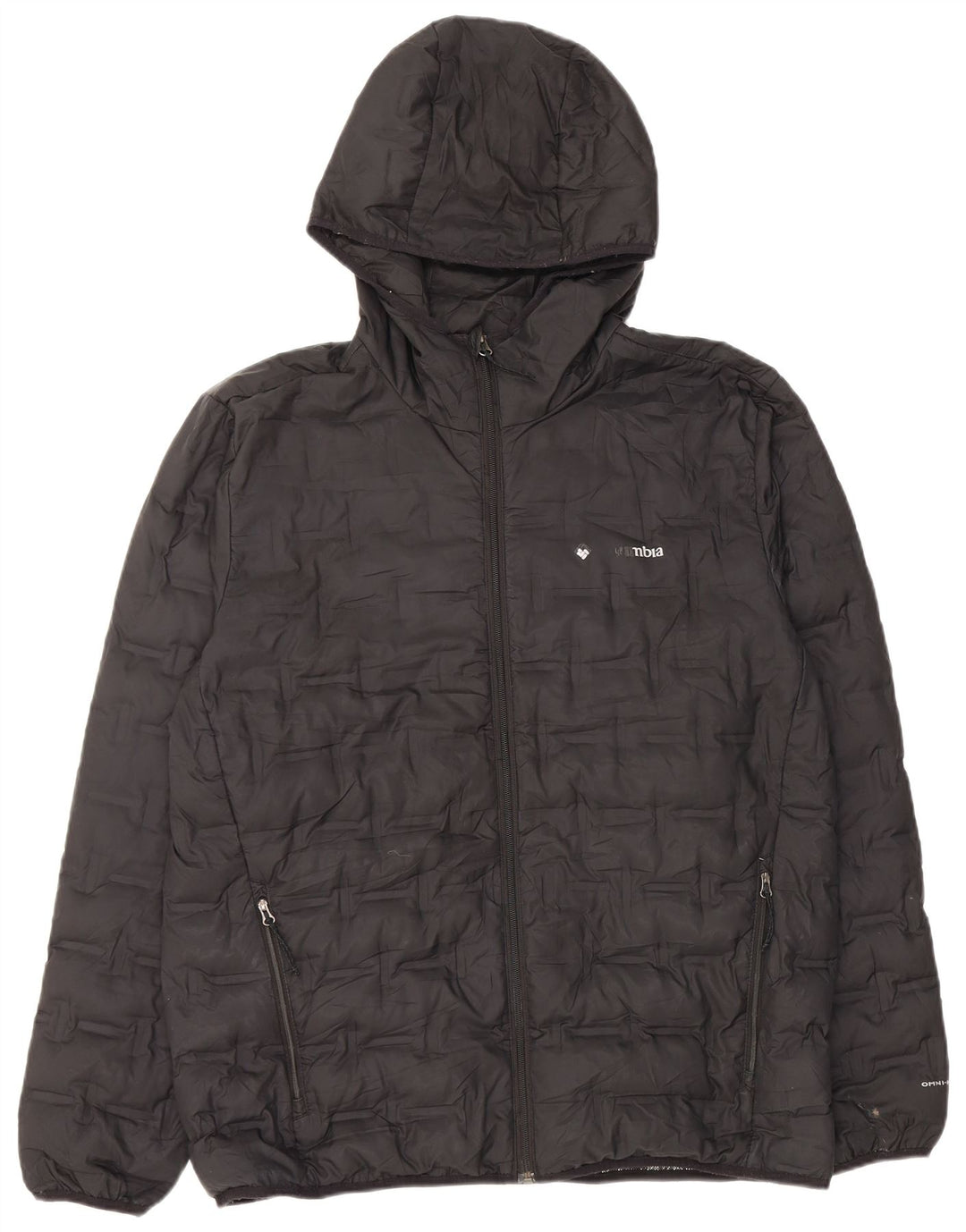 Columbia Mens Hooded Padded Jacket UK 40 Large Black Polyester