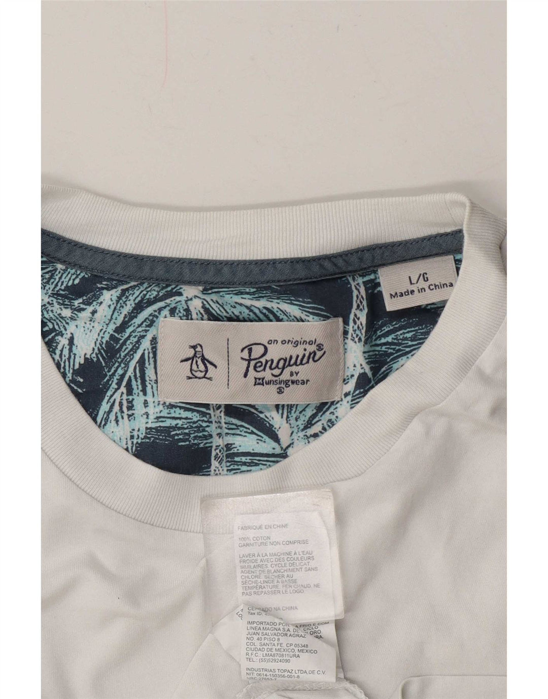 Penguin Mens T-Shirt Top Large White Cotton