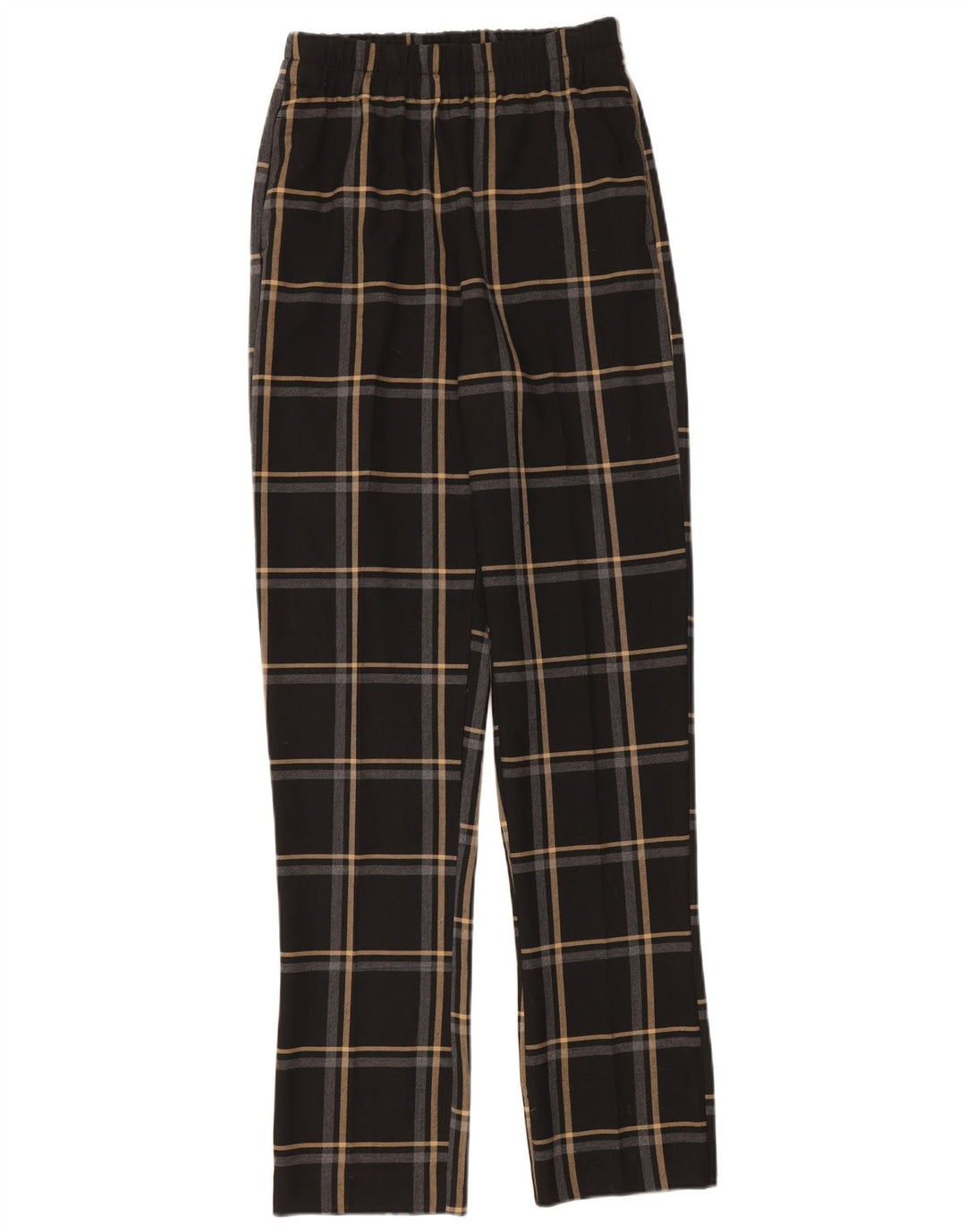 Zara Womens Slim Chino Trousers XS W24 L34 Black Check Polyester