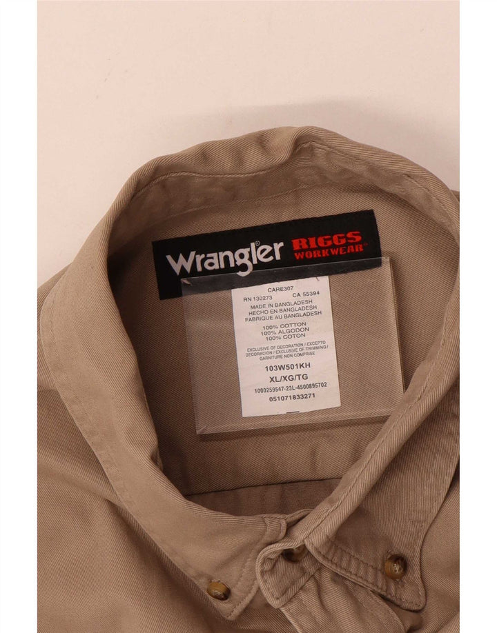 Wrangler Mens Shirt XL Brown Cotton