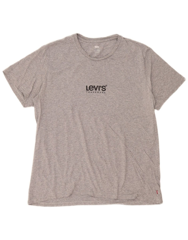 Levi's Mens Graphic T-Shirt Top XL Grey Flecked