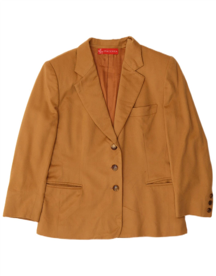PIACENZA Womens 3 Button Blazer Jacket UK 16 Large Brown