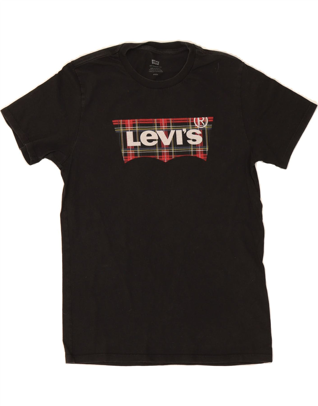 LEVI'S Mens Graphic T-Shirt Top Small Black Cotton Vintage Levi's and Second-Hand Levi's from Messina Hembry 