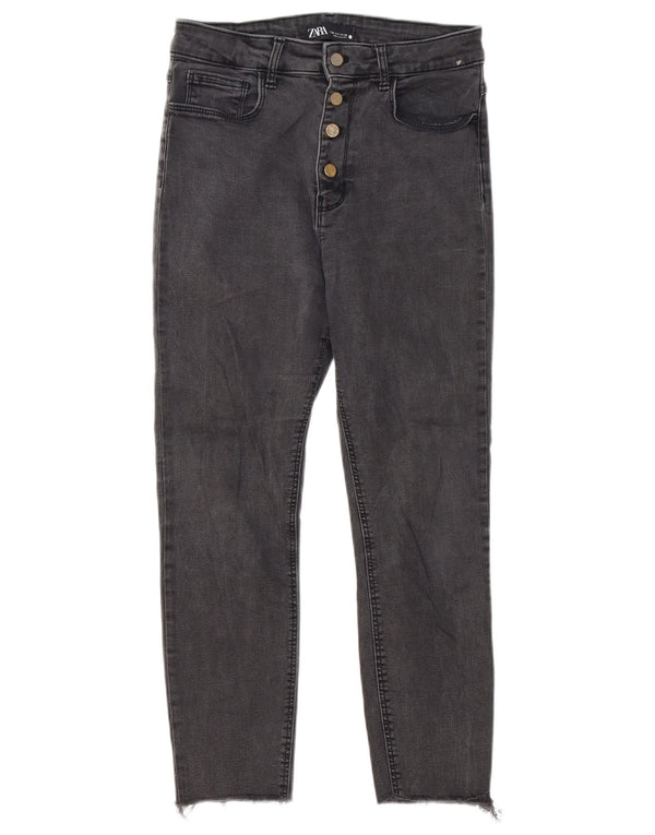 Zara Womens Skinny Cropped Jeans EU 38 Small W28 L24 Grey Cotton