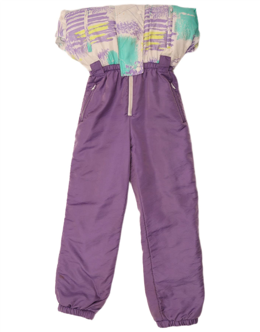 Golden Team Womens Ski Jumpsuit IT 44 Medium  Purple Colourblock Polyamide