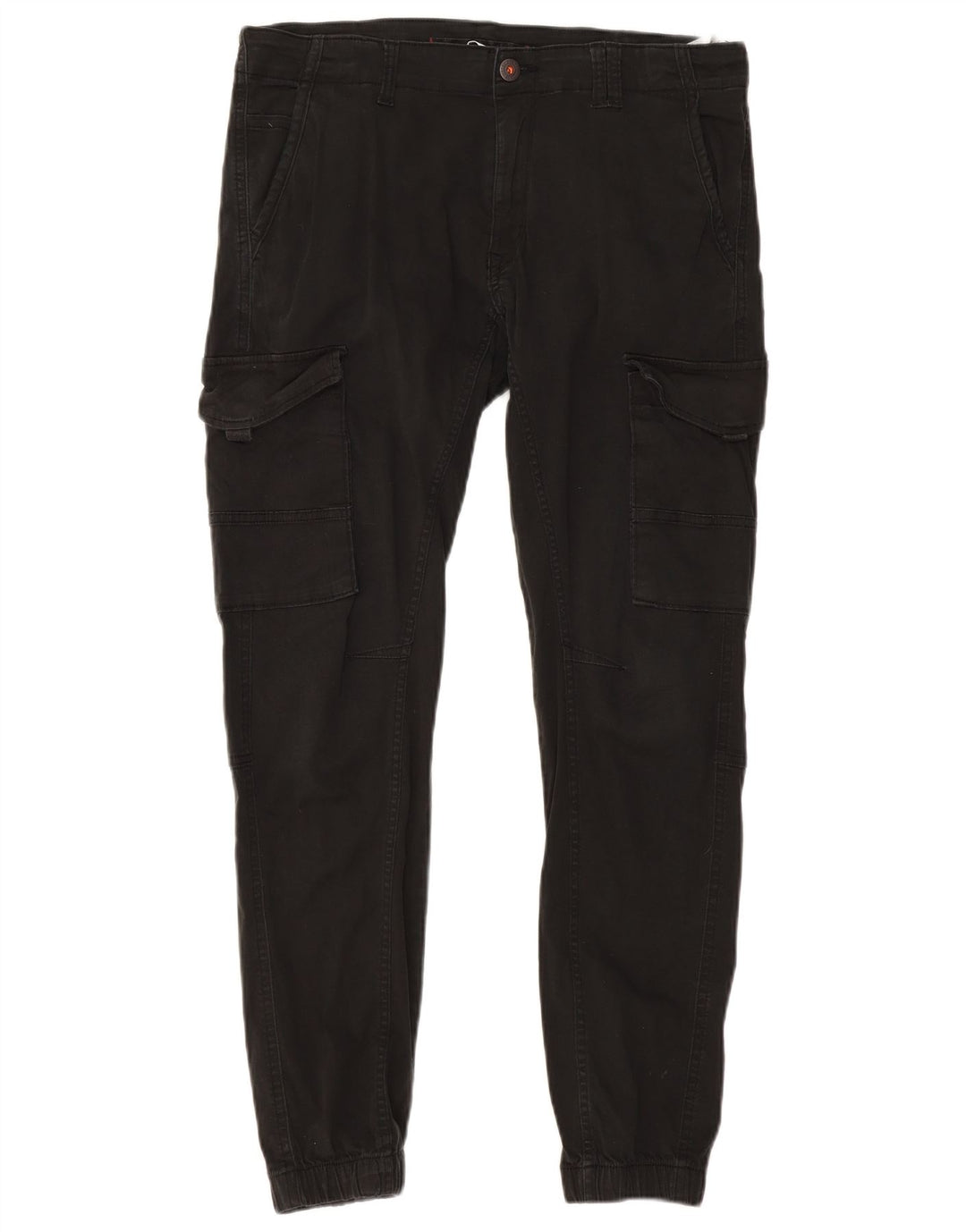 JACK & JONES Mens Joggers Cargo Trousers W34 L30 Black Cotton