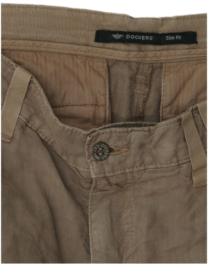 Dockers Mens Slim Fit Chino Trousers W34 L29 Khaki
