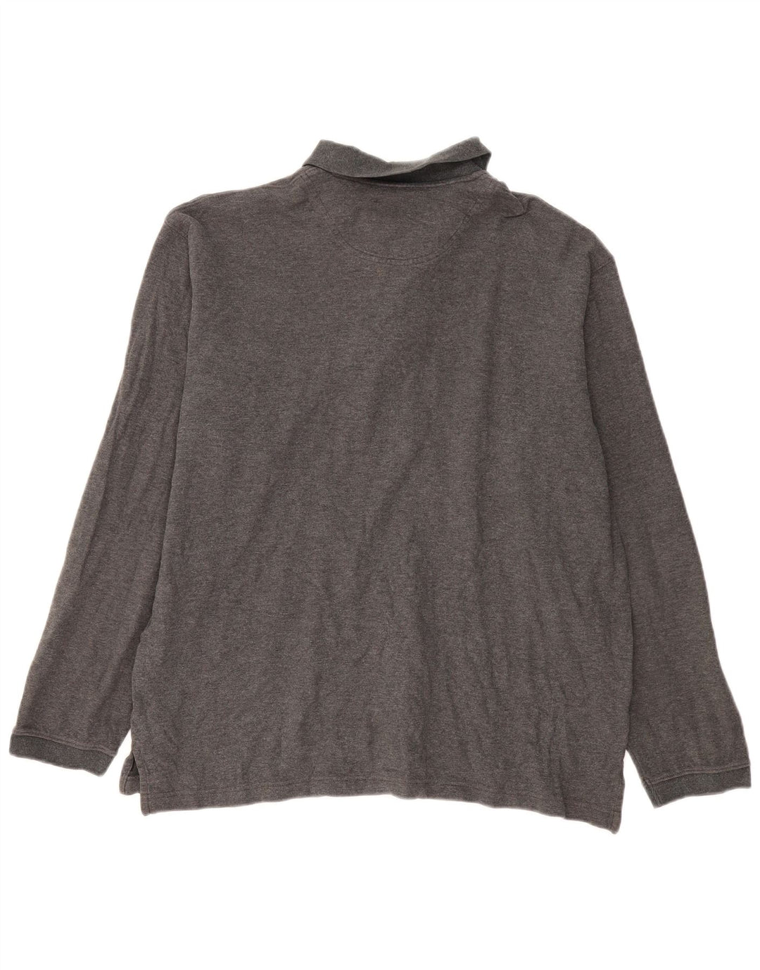 EDDIE BAUER Mens Long Sleeve Polo Shirt Large Grey Cotton