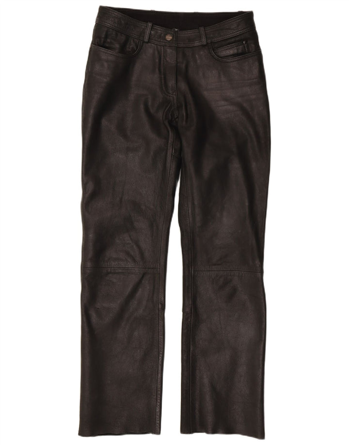 HIGHWAY 1 Womens Straight Trousers EU 36 Small W28 L29 Black Leather