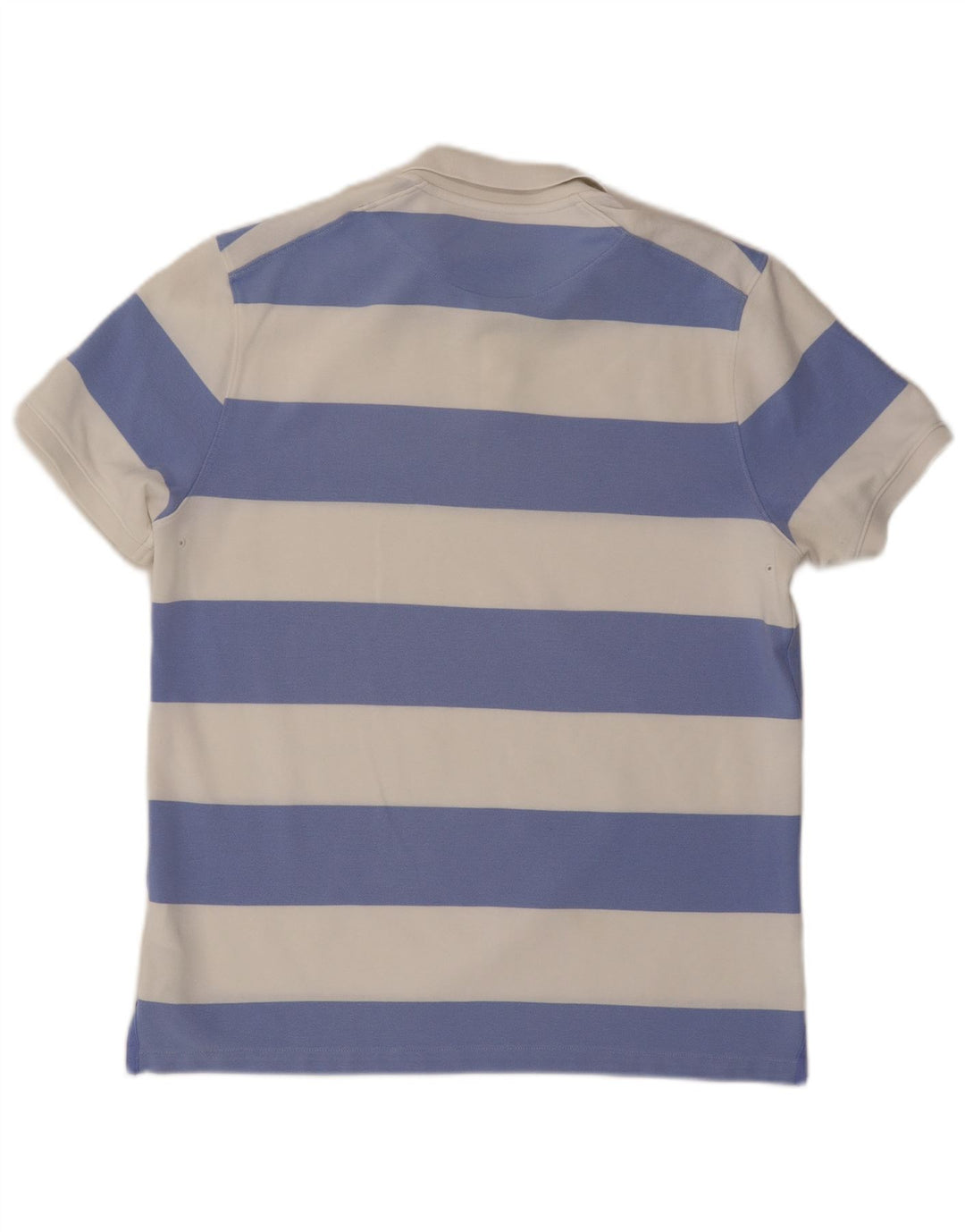 NIKE Mens Dri Fit Rugby Polo Shirt Large White Striped Cotton