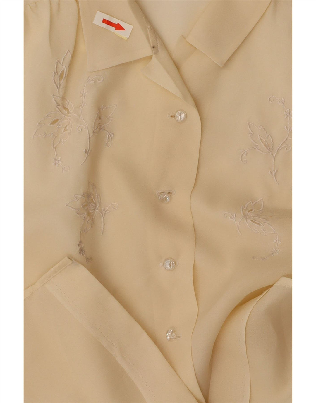 VINTAGE Womens Short Sleeve Shirt Blouse UK 14 Medium Yellow Floral