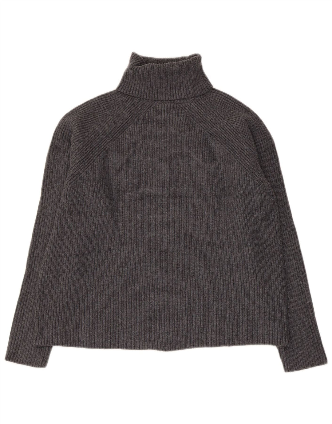 MARKS & SPENCER Womens Crop Roll Neck Jumper Sweater UK 12 Medium Grey