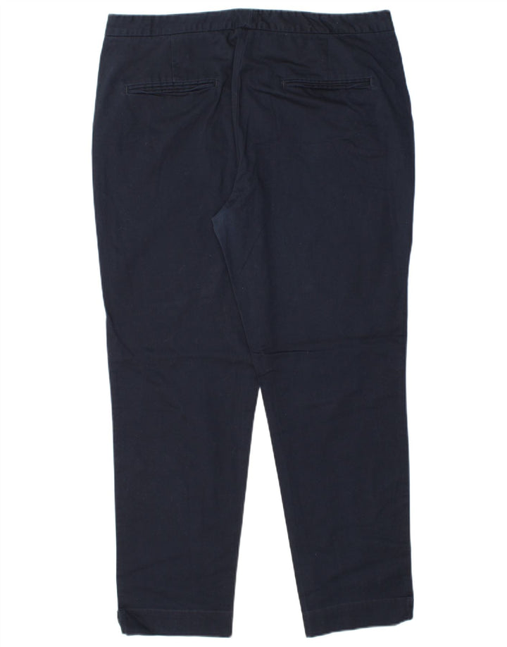 MASSIMO DUTTI Womens Chino Trousers EU 44 XL W34 L28 Navy Blue Classic