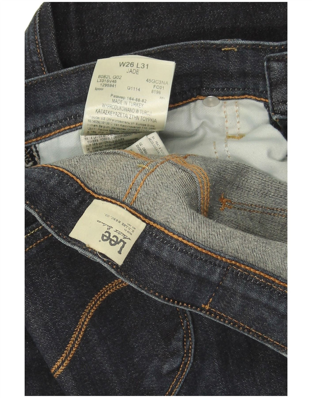 LEE Womens Jade Slim Jeans W26 L31 Navy Blue Cotton