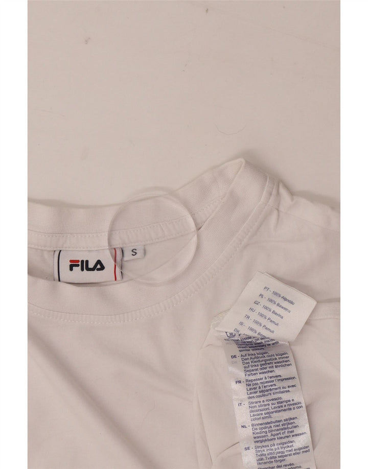 Fila Mens T-Shirt Top Small White Cotton
