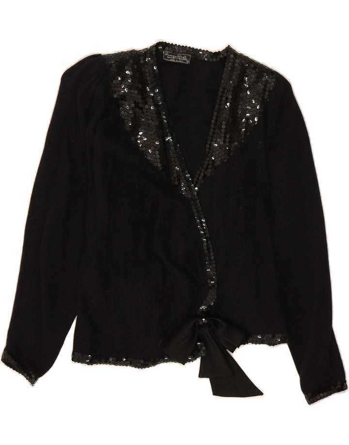 GIORGIO GRATI Womens Batwing Cardigan Sweater IT 42 Medium Black Angora Vintage Giorgio Grati and Second-Hand Giorgio Grati from Messina Hembry 