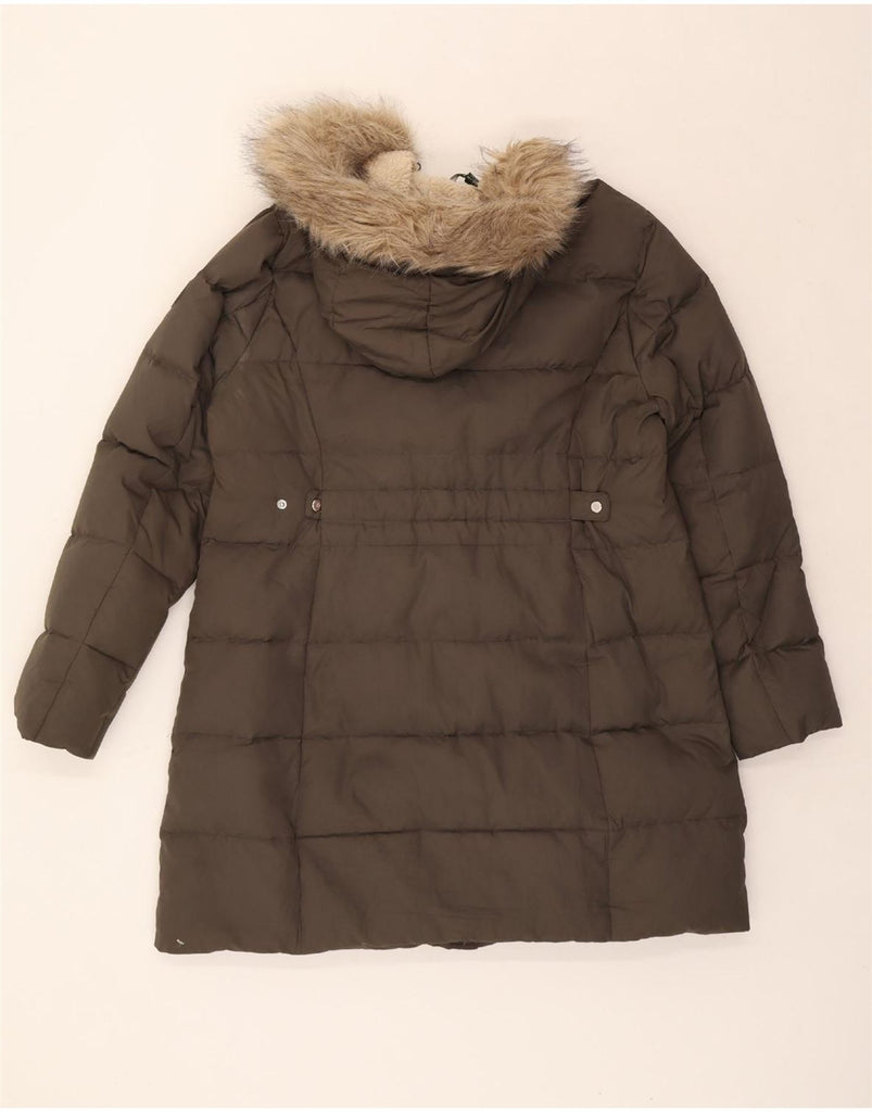 RALPH LAUREN Womens Hooded Padded Coat UK 18 XL Grey Polyester Vintage Ralph Lauren and Second-Hand Ralph Lauren from Messina Hembry 