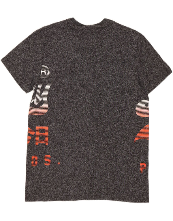Superdry Mens Graphic T-Shirt Top XL Grey Flecked Cotton