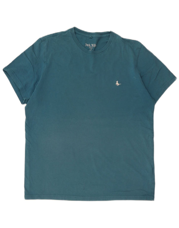 JACK WILLS Mens Classic Fit T-Shirt Top Medium Blue Cotton