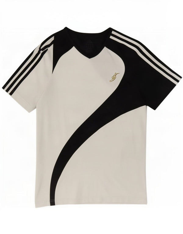 Adidas Mens T-Shirt Top Small White Colourblock