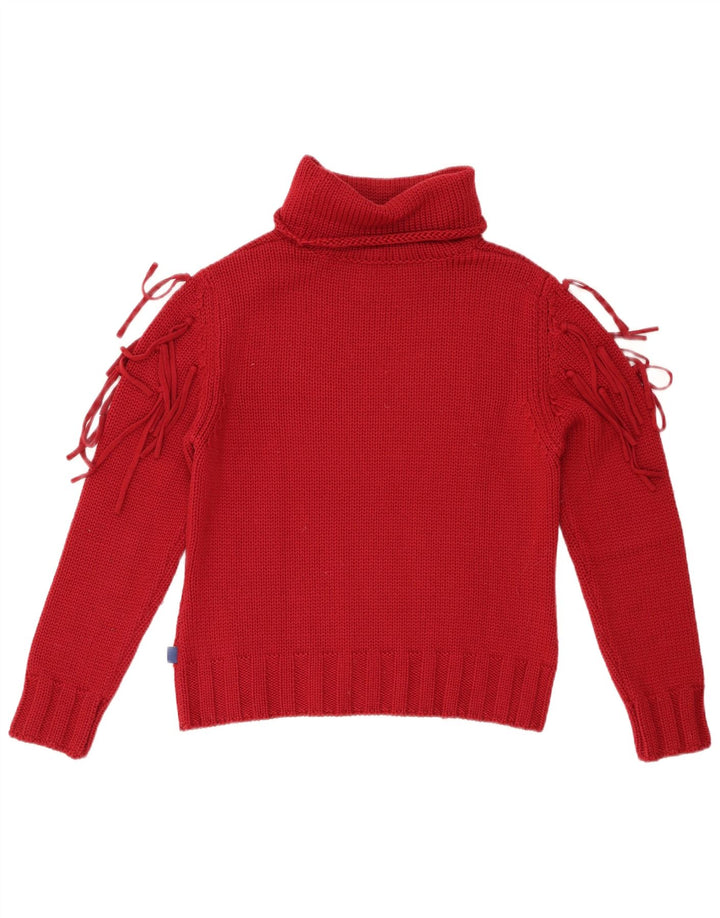 BYBLOS Womens Roll Neck Jumper Sweater UK 12 Medium Burgundy Wool