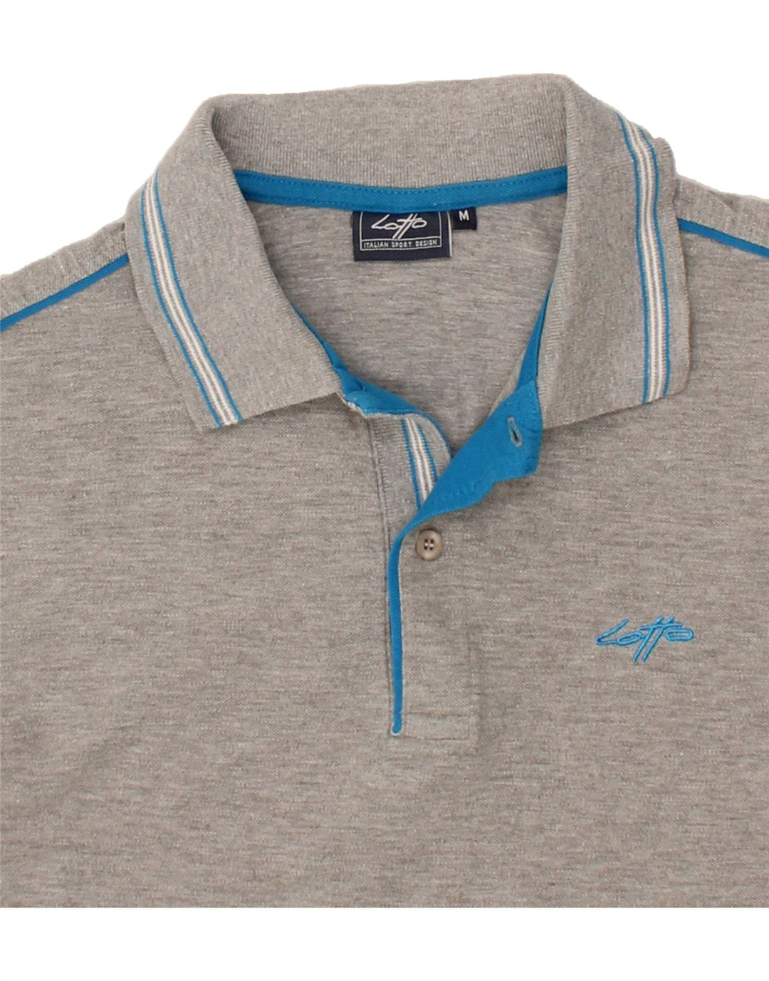 LOTTO Mens Polo Shirt Medium Grey Cotton Vintage Lotto and Second-Hand Lotto from Messina Hembry 