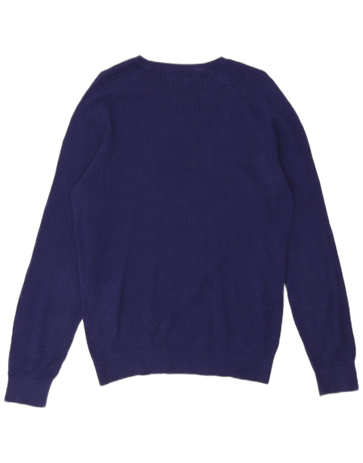 Massimo Dutti Mens Crew Neck Jumper Sweater Large Blue Cotton