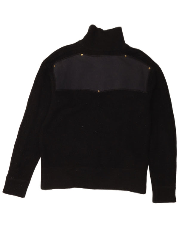 Dickies Mens Graphic Cardigan Sweater Medium Black Colourblock Wool