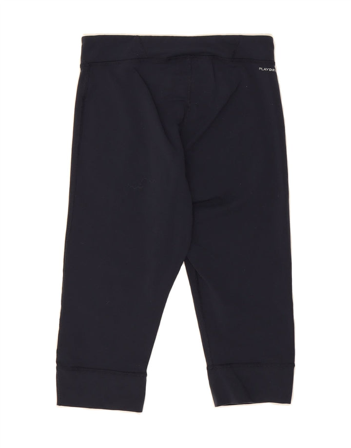 REEBOK Womens Capri Leggings UK 10 Small  Navy Blue Vintage Reebok and Second-Hand Reebok from Messina Hembry 