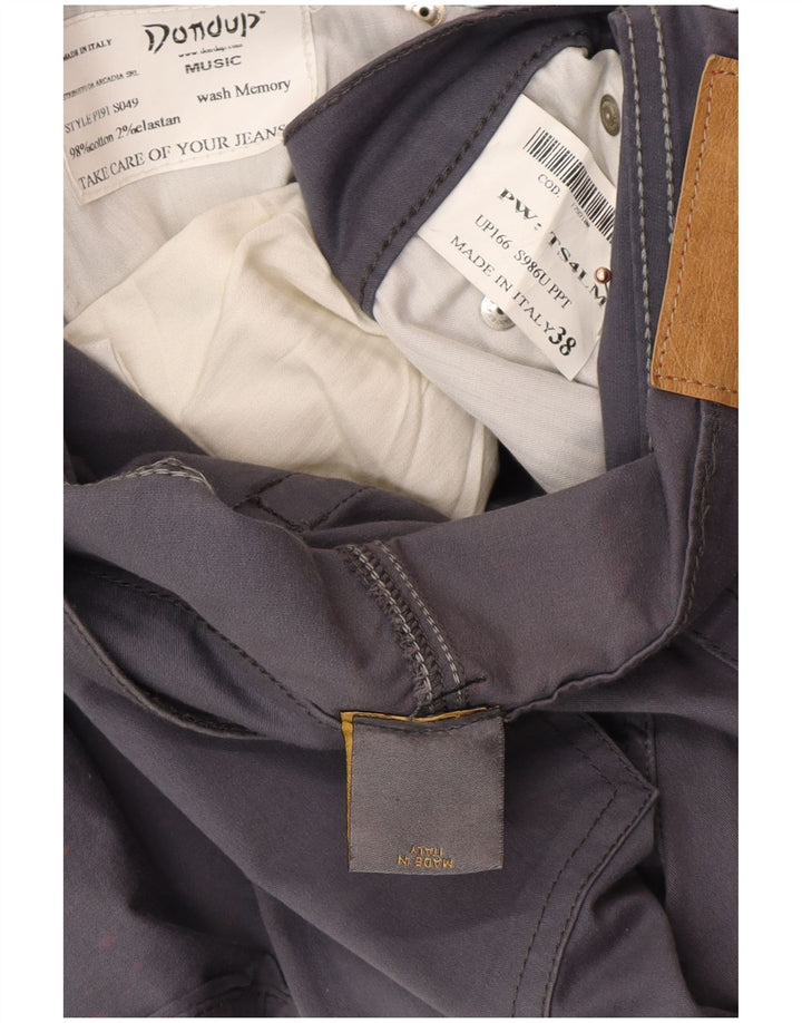 DONDUP Mens Slim Casual Trousers W38 L34 Grey Cotton