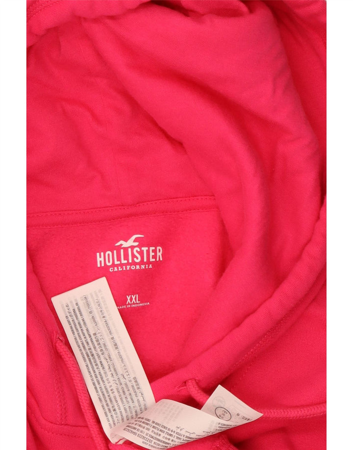 HOLLISTER Womens Oversized Hoodie Jumper UK 20 2XL Pink Cotton