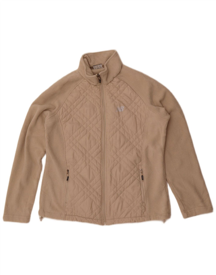 New Balance Womens Fleece Jacket UK 16 Large Beige Polyester