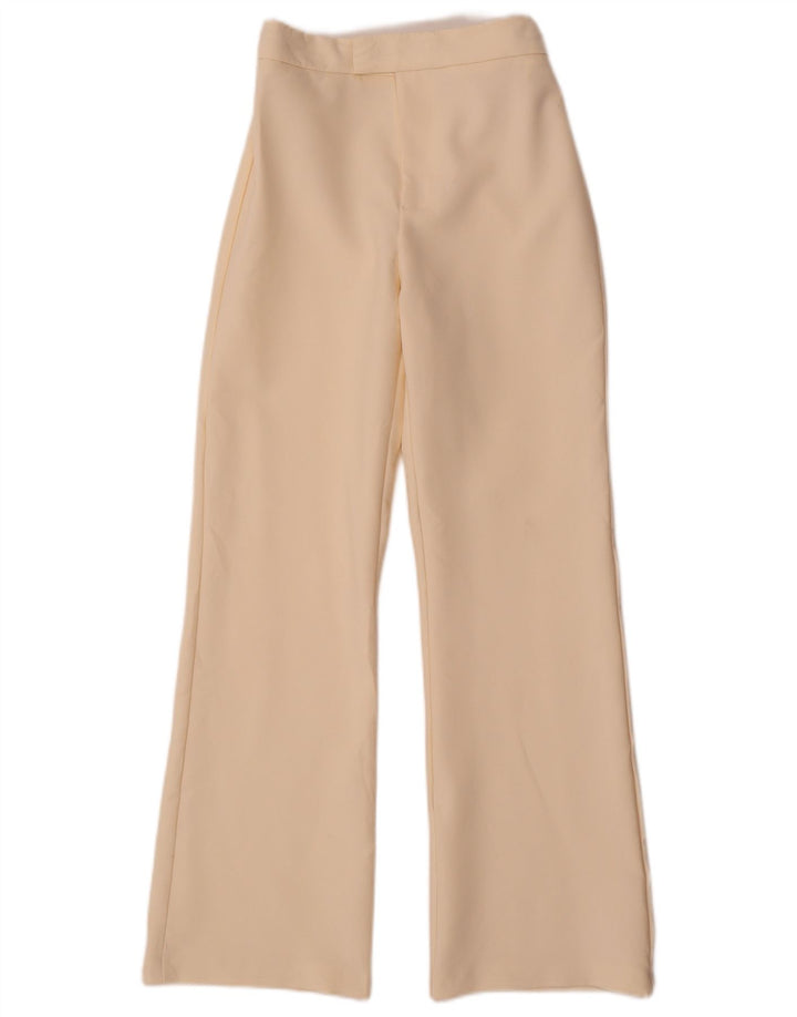 ZARA Girls High Waist Casual Trousers 13-14 Years W26 L28 Off White