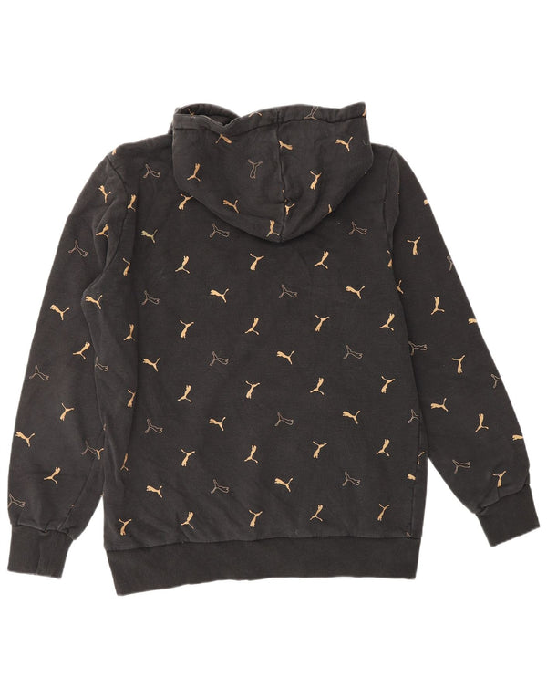 PUMA Mens Graphic Hoodie Jumper Medium Black Cotton