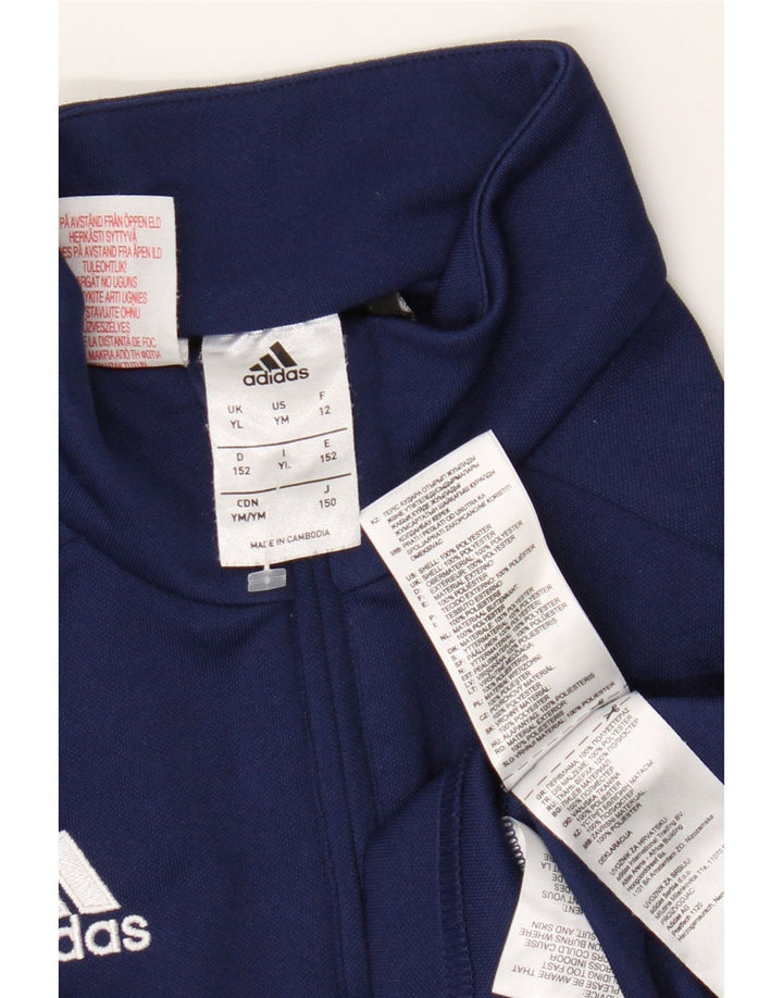 Adidas Boys Climalite Pullover Tracksuit Top 11-12 Years Large Navy Blue