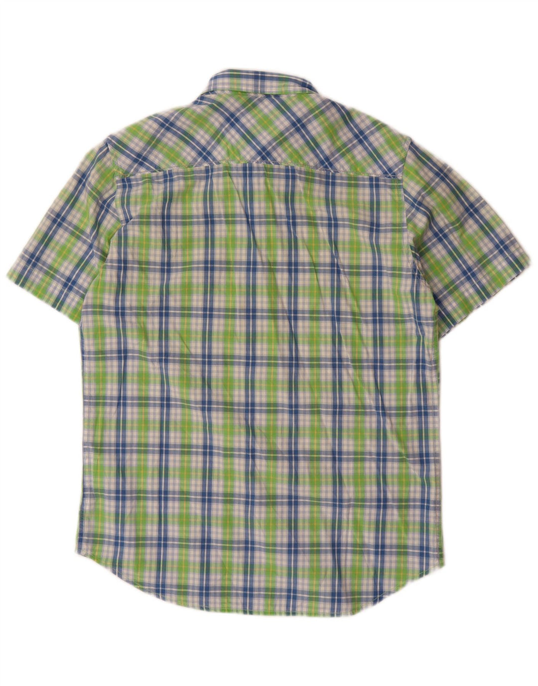 Marlboro Classics Mens Short Sleeve Shirt Medium Green Check Cotton