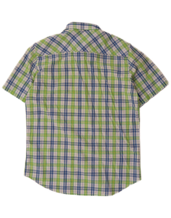 Marlboro Classics Mens Short Sleeve Shirt Medium Green Check Cotton