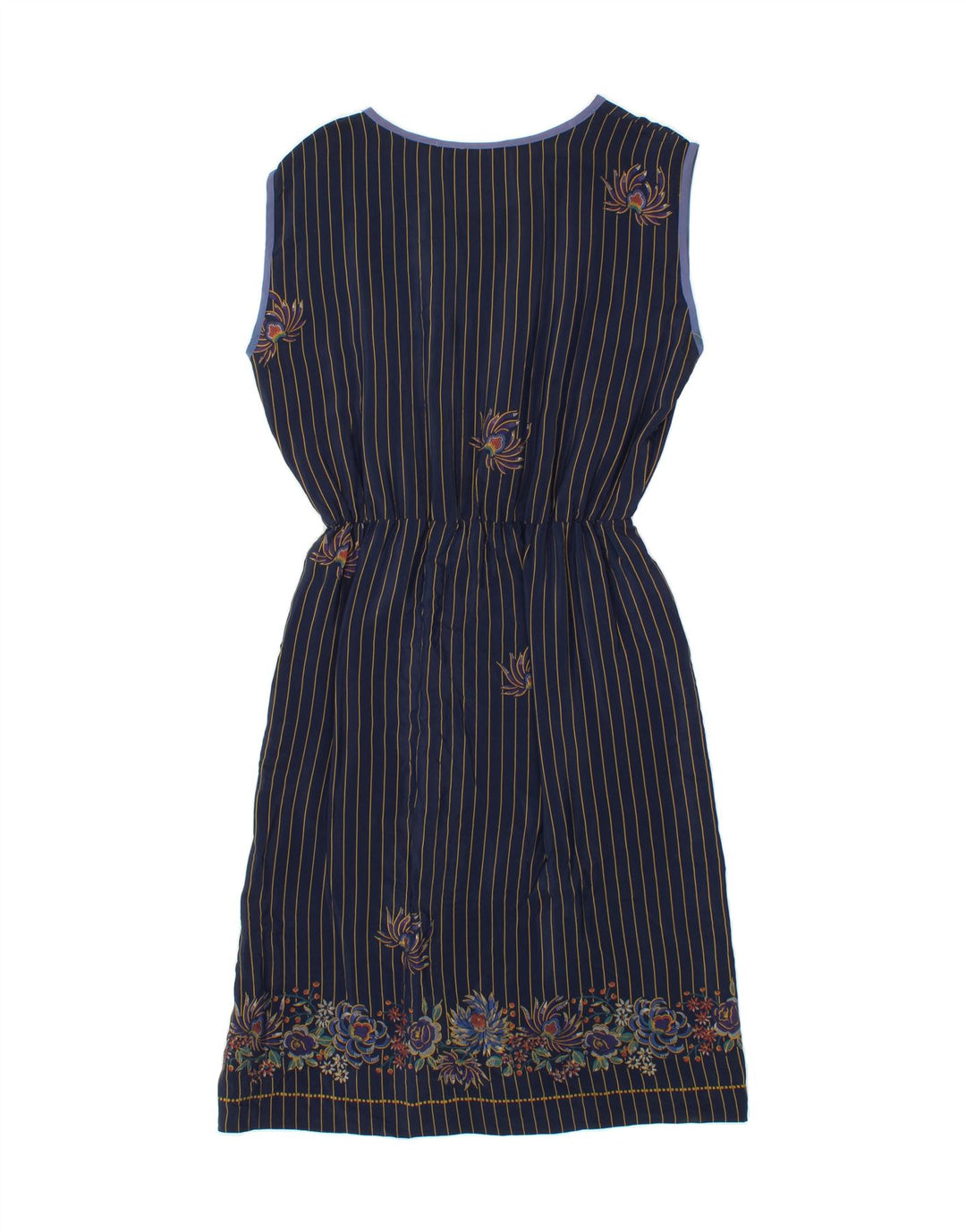 VINTAGE Womens Sleeveless Basic Dress IT 50 XL Navy Blue Striped Vintage Vintage and Second-Hand Vintage from Messina Hembry 
