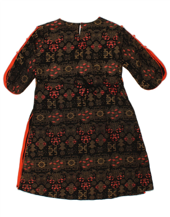 VINTAGE Womens Abstract Pattern 3/4 Sleeve A-Line Dress EU 36 Small Black Vintage Vintage and Second-Hand Vintage from Messina Hembry 