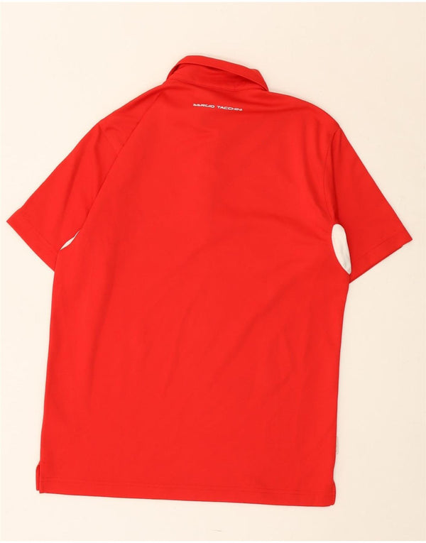 SERGIO TACCHINI Boys Polo Shirt 13-14 Years XL Red Colourblock Polyester