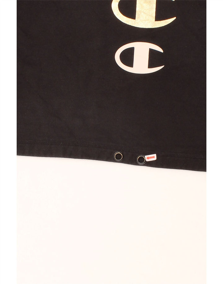 CHAMPION Womens Oversized Graphic Sweatshirt Jumper UK 10 Small Black Vintage Champion and Second-Hand Champion from Messina Hembry 
