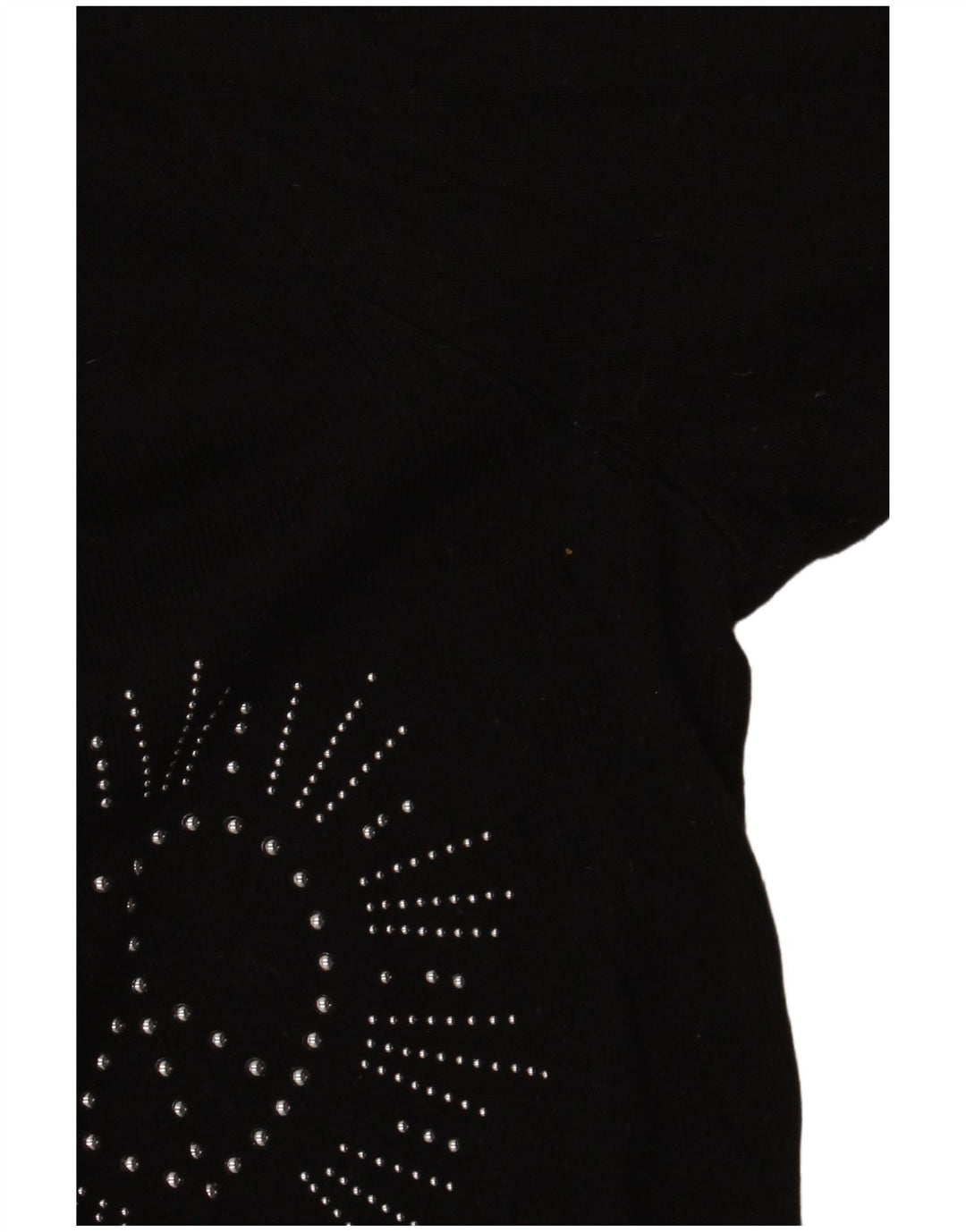 DESIGUAL Womens Graphic V-Neck Jumper Sweater UK 16 Large Black Synthetic