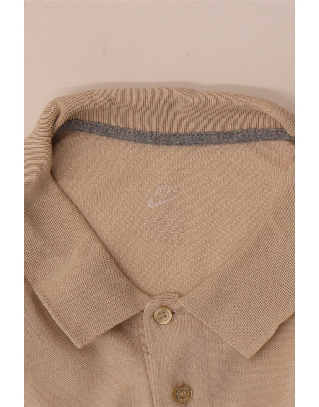 Nike Mens Polo Shirt Large Beige