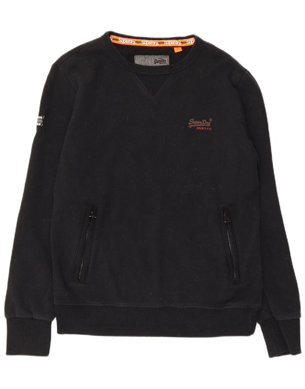 Superdry Mens Sweatshirt Jumper Medium Black Cotton