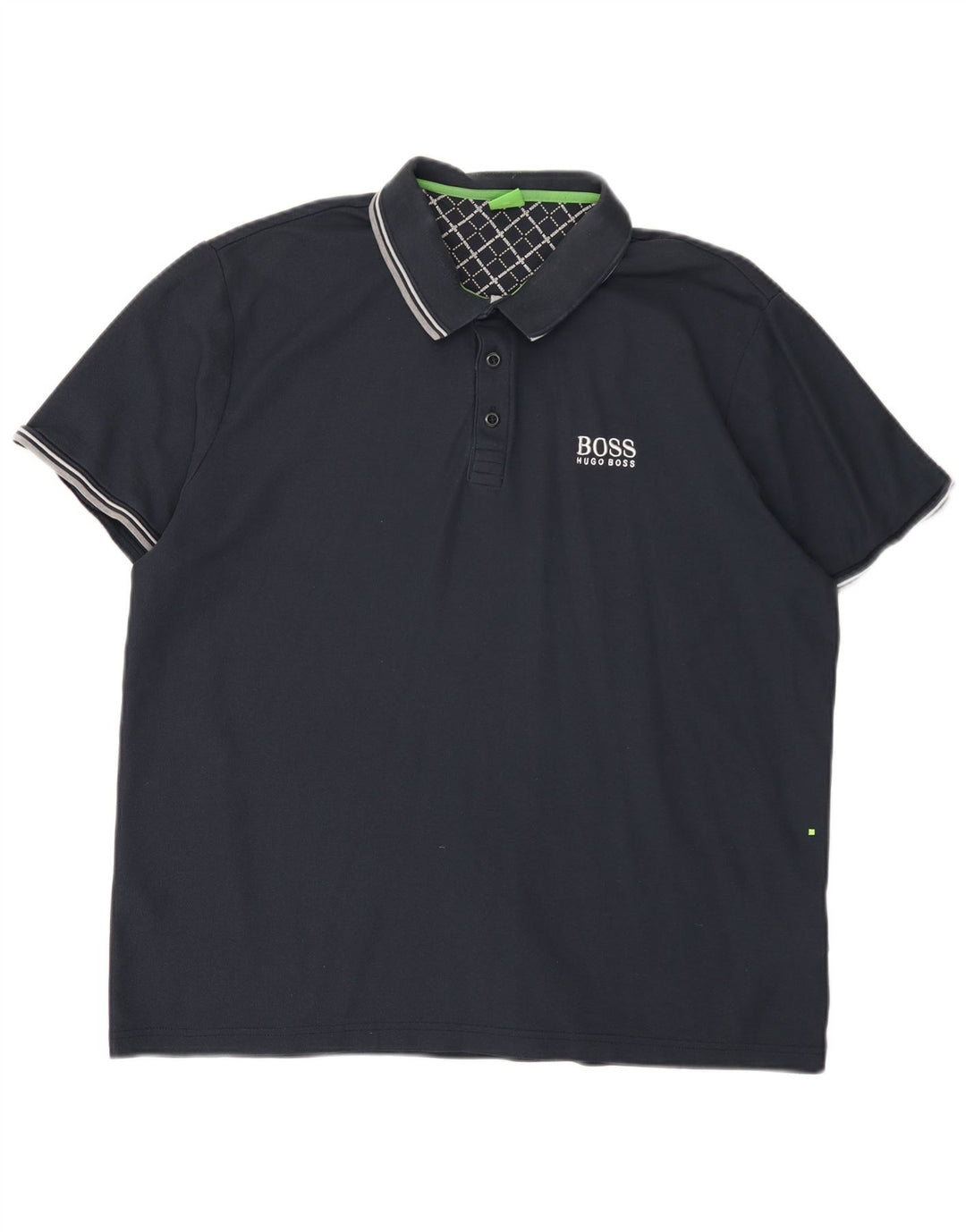 HUGO BOSS Mens Polo Shirt 2XL Navy Blue Cotton