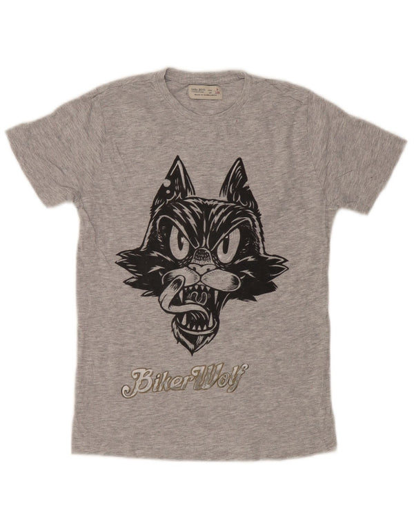 Zara Boys Graphic T-Shirt Top 7-8 Years Grey