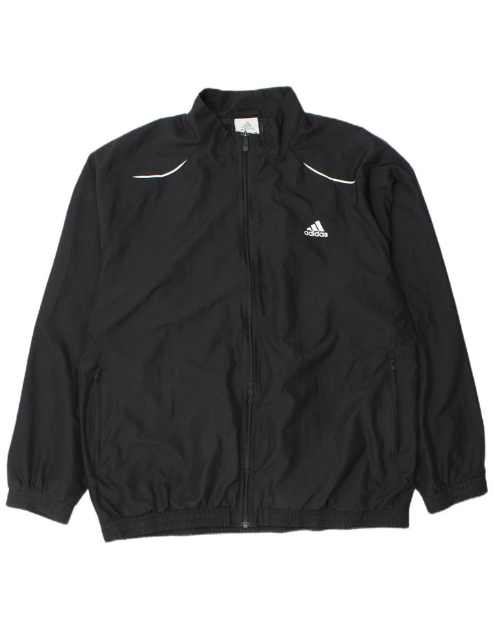 ADIDAS Mens Tracksuit Top Jacket XL Black Polyester