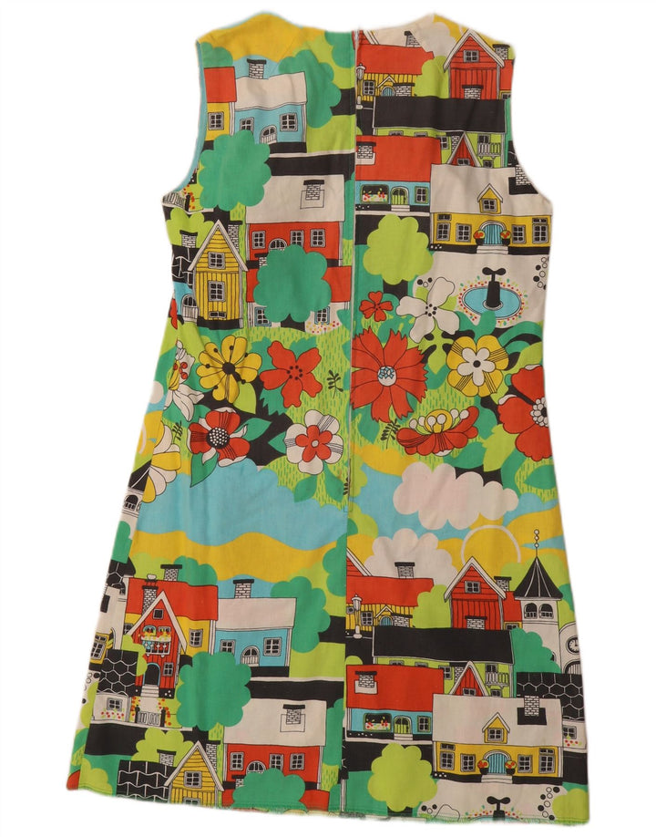 VINTAGE Womens Basic Dress IT 42 Medium Multicoloured Floral Novelty