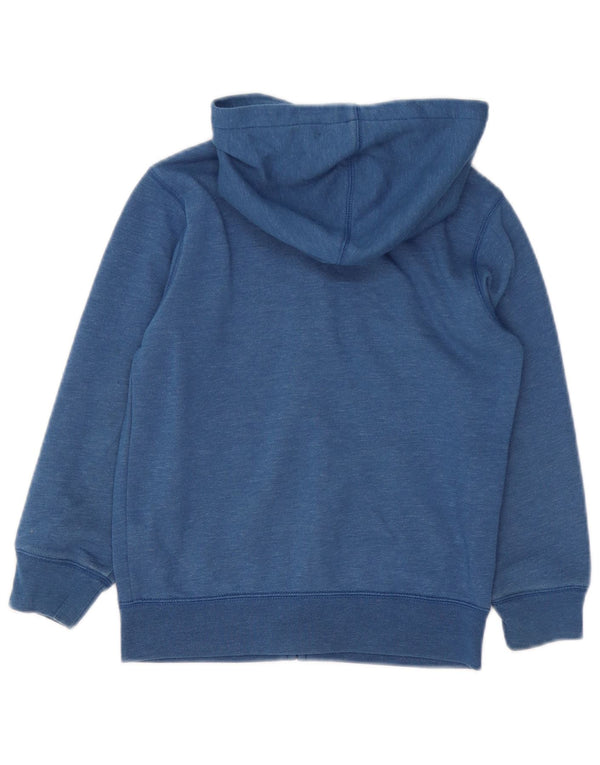 GAP Boys Graphic Zip Hoodie Sweater 6-7 Years Small Blue Cotton
