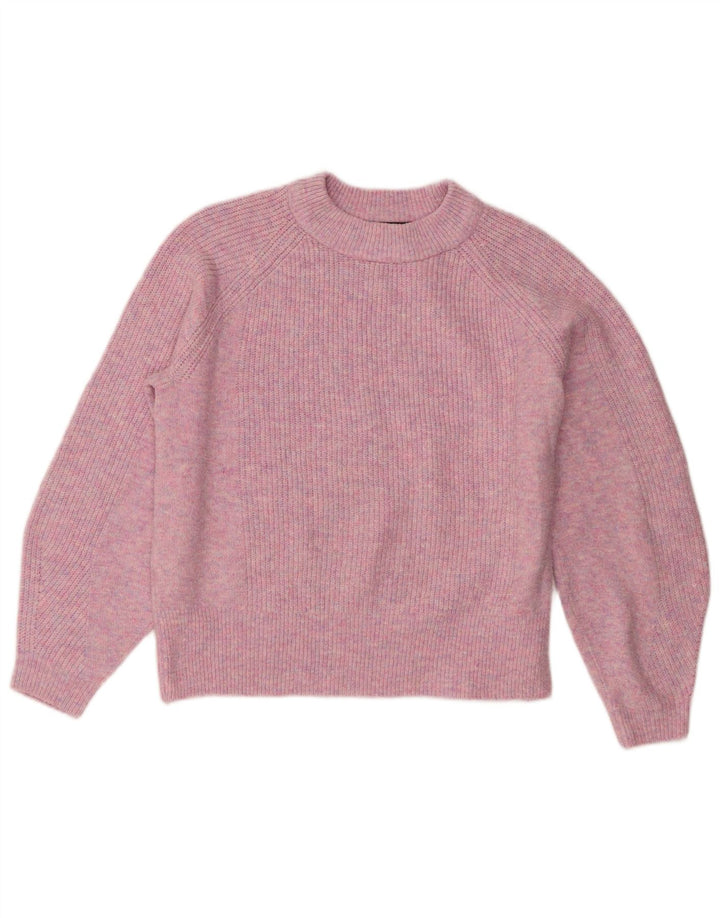 Marks & Spencer Womens Crew Neck Jumper Sweater UK 14 Medium Pink Flecked